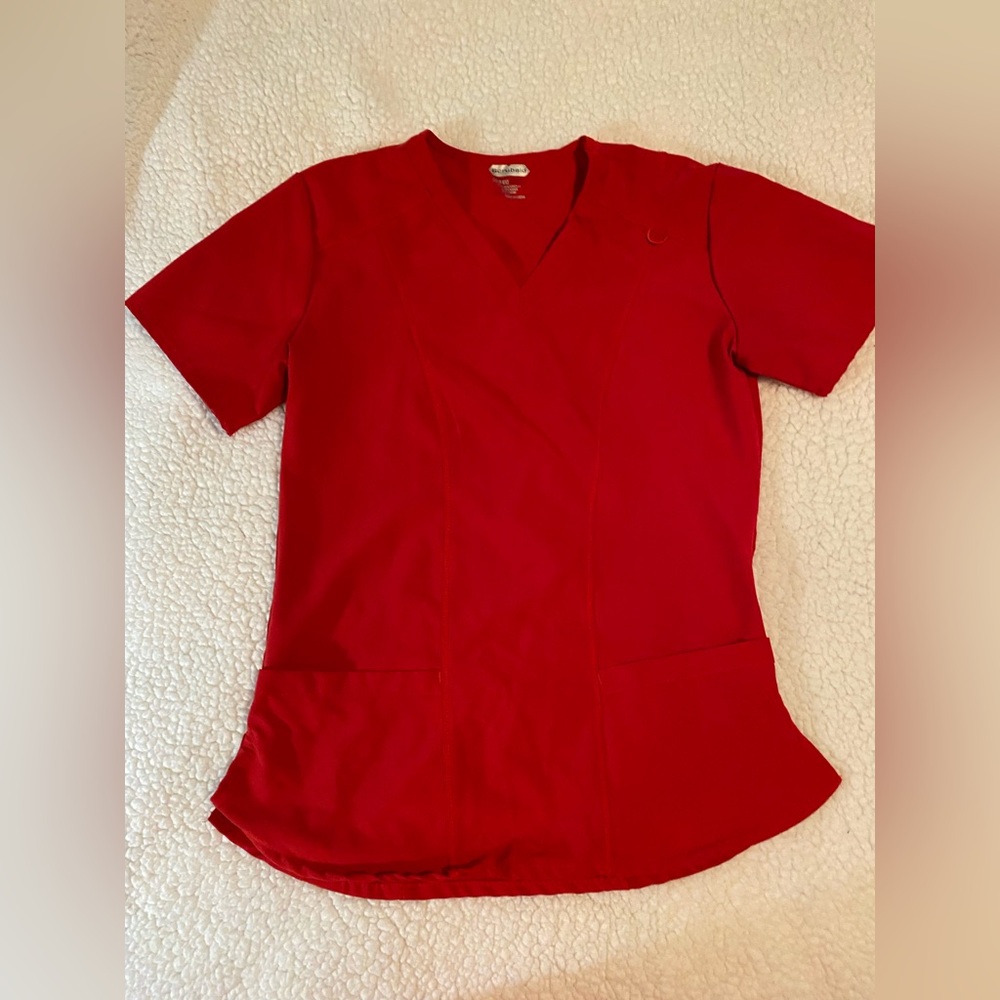 Scrubaid Vibrant Red Women's Short Sleeve Scrub